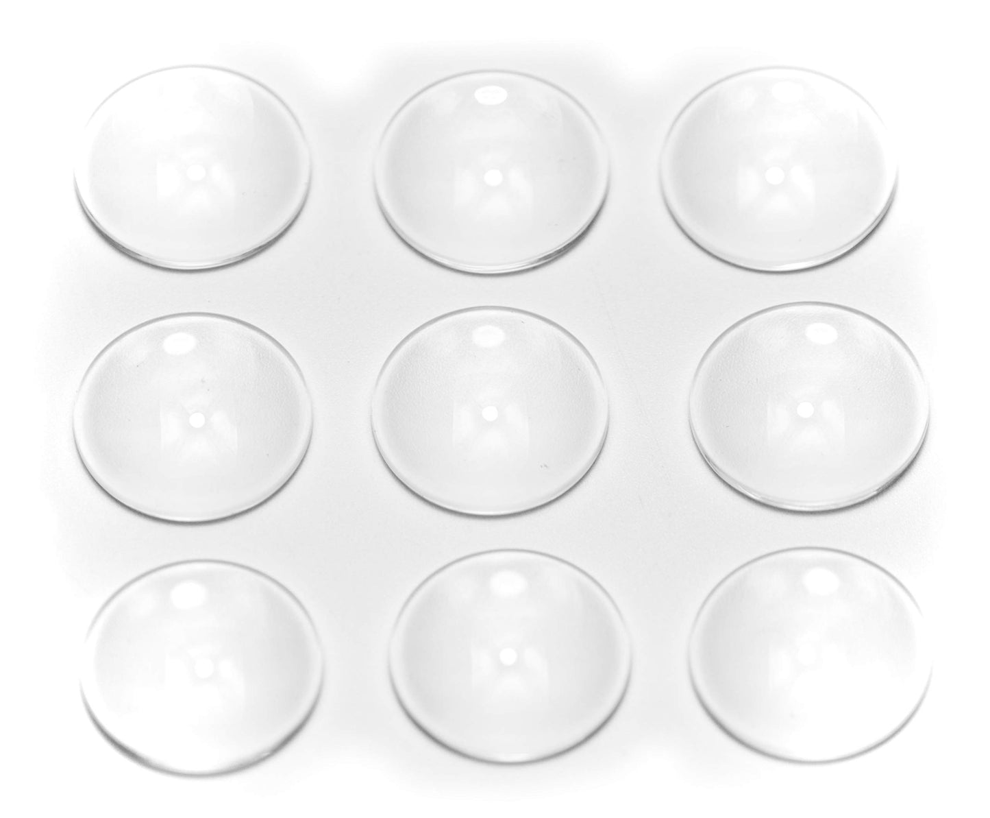 ALL in ONE Flat Back Clear Glass Dome Cabochons Clear Magnifying Cabs Non-calibrated for DIY Photo Pendant Craft Jewelry Making (Mixed Round-12pcs)